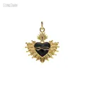 Pendentif en forme de coeur pour ses bijoux cadeau en or document en cuivre noir pendentif