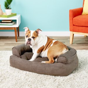 Snoozer Pet Products Luxury Overstuffed Cat & Dog Bed with Removable Cover, Anthracite, Small