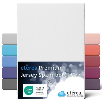 etérea Premium Jersey Spannbettlaken Weiss 180x200 - 200x200 cm