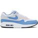 White & Blue Air Max 1 Sneakers