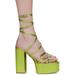 Green Evita Platform Sandals