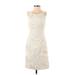 Lilly Pulitzer Casual Dress Scoop Neck Sleeveless: Ivory Print Dresses - Women's Size 2