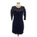 Ali & Kris Cocktail Dress - Bodycon: Blue Print Dresses - Women's Size Large