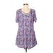 Simply Southern Casual Dress: Blue Floral Motif Dresses - Women's Size Medium