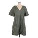 Gap Casual Dress - Popover V-Neck Short sleeves: Green Dresses - New - Women's Size Small