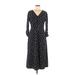 Gap Casual Dress - Wrap: Black Floral Motif Dresses - Women's Size 8