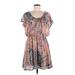 Bar III Casual Dress - Popover: Pink Floral Dresses - Women's Size Medium