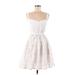 Jack Wills Casual Dress - Fit & Flare Sweetheart Sleeveless: White Solid Dresses - Women's Size 8