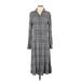 Universal Thread Casual Dress - Midi: Gray Grid Dresses - Women's Size Small