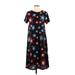 Lularoe Casual Dress - Midi: Black Graphic Dresses - Women's Size X-Small