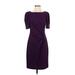 DKNY Casual Dress - Sheath: Purple Solid Dresses - Women's Size 0