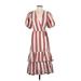 Knox Rose Casual Dress - Wrap: Burgundy Stripes Dresses - Women's Size X-Small