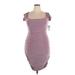 FASHION TO FIGURE Casual Dress - Bodycon: Purple Dresses - New - Women's Size 1X Plus