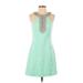 Lilly Pulitzer Casual Dress - A-Line Crew Neck Sleeveless: Teal Solid Dresses - Women's Size 2