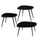 Lot de 3 tables d'appoint en bois recyclé noir H34