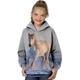 Kinder Mädchen Kapuzenshirt Langarm 3D-Druck Pferd Tier Tasche Blau Kinder Oberteile Herbst Winter Modisch Strassenmode bezaubernd Täglich Innen Outdoor Regular Fit 3-13 Jahre