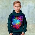 Sweat à capuche et Sweat Pullover Garçon Enfants manche longue 3D effet Graphic à imprimé arc-en-ciel 3D Print Avec poches Noir Enfants Hauts Actif basique 4-12 ans