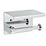 Alpine Single Post Toilet Paper Holder with Shelf Storage Rack Wall Mounted Chrome For Bathroom
