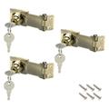 3-inch Keyed Hasp Locks Zinc Alloy Twist Knob Keyed Locking Hasp w Screws for Door Keyed Alike Bronze Tone 3Pcs