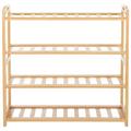 SAFAVIEH Angford Farmhouse 4 Tier Shelf Natural Bamboo (27 in. W x 9.3 in. D x 26.3 in. H)