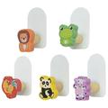 Oahisha Kids Wall Hooks 5pcs Animal Wall Hooks Wood Wall Hooks Sticky Hooks Cartoon Hanging Hooks