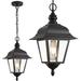 Smeike Outdoor Pendant Light Large Hanging Porch Light Black Exterior Hanging Light Outdoor Chandelier with Clear Glass for House Patio Farmhouse