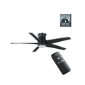 Hampton Bay Mena 54 in. White Color Changing LED Indoor/Outdoor Matte Black Hugger Ceiling Fan with Light and Remote