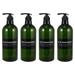 4pcs 1000ml Portable Dispenser Bottles Waterproof Lotion Bottle Plastic Empty Bottles for Shower Gel Shampoo (Dark Green)