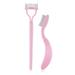 Amabro 2pcs Eyelash Combs NG01 Metal Teeth Eyebrow Comb Arc Shaped Professional Eyelashes Mascara Separator Tool Applicator Cosmetic Brushes with Comb Cover for Define Lash Brow Pink