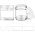 Small Glass Containers with Lids - 4 oz Glass Jars for Travel Cosmetics and DIY - Leakproof Mini Storage Jars with White Lids & Inner Liners - Includes Stickers for Organization and Record-Keeping