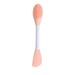 Double Ended Facial Mask Brush Silicone Facial Mask Applicator Spatula Cleansing Massage Brush(Face Cleansing Brush Knife Shape Light Orange)