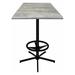 42 OD216 Black Table with 36 x 36 Square Indoor/Outdoor Greystone Top