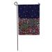 LADDKE Green Magic Night Garden Abstract Floral Border Trees and Flowers Garden Flag Decorative Flag House Banner 28x40 inch