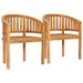 vidaXL Banana Chair Patio Dining Lounge Chair with Armrests Solid Wood Teak