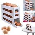 SunyaMood 4 Layer Rolling Egg Dispenser 30 Egg Container for Refrigerator (White)