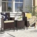 xrboomlife 3 Piece Patio Set Wicker Patio Sets Patio Bistro Set Outdoor Wicker Rattan Outdoor Patio Set All Weather Balcony Set