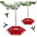 Sherem Sweety Hummingbird Feeder Shirem Sweety Hummingbird Feeder Ant and Bee Proof Hummingbird Feeder Wind Chime Hummingbird Feeder for Outdoors Hanging (2*RD)