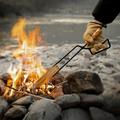 Kehuo Outdoor Camping Barbecue Charcoal Clip Birch Wood Wood Handle Charcoal Clip Tongs Clip Fireplace Clip Anti-scalding Clip Camping Wood Carbon Stove Wooden Handle Outdoor items Sports Items