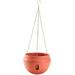 Bowl Shapped Garden Self Watering Hanging Planter Strong Plastic Flowerpot Creative Water Storage & Release Planter Pot Indoor Outdoor Decorative Planting Pot-Brick Red&18*13.5CM