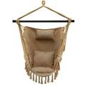 Swing Chair for Indoor or Outdoor with Soft Pillow and Cushions Hammock Chair Hanging Rope Swing Hanging Rope Swing Chair for Bedroom Patio Porch