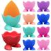 10pcs Silicone Egg Cup Holders Sets Egg Plates Breakfast Serving Egg Stand Holders Rest for Boiled Eggs ( )