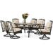 & William Patio Outdoor Dining Sets for 8 Outdoor Table Furniture Set 9 Piece- 1 Rectangular Expandable Patio Table and 8 Padded Swivel Dining Chairs