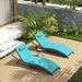 YFbiubiulife Patio Chaise Lounge Set 3 Pieces Outdoor Lounge Chair with Rattan Adjustable Backrest and for Beach Patio Sand for Poolside Backyard Porch