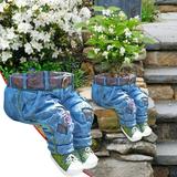 Hxroolrp Flower Pots Creative Jeans Resin Flower Pot Flower Pot Cute Flower Pot Vintage Resin Jeans Shape Garden Statue Flower Pot DIY Flower Pot For Home Yard Outdoor Decoration