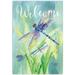YCHII Welcome Dragonfly Garden Flag Welcome Spring Garden Flag Watercolor Flower Flying Dragonfly Decorative Welcome Summer Spring House Flags Dragonfly Hello Spring Summer Dragonfly Outdoor