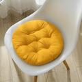 IMossad Soft Round Chair Pad Solid Color Thicken Removable Non-Slip Dining Room Indoor Outdoor Chair Cushions Seat Pad Chair Pad with Ties for Soft Chair Cushion for Office Chair Car Yellow