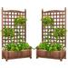 YONG 2 Packs Wood Planter Raised Garden Bed with Trellis 48 Inch Height Outdoor Garden Flower Standing Planter Box Lattice Panels with Planter for Patio Porch w/Drainage Holes