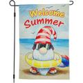 Summer Garden Flag Yard Flags Welcome Garden Flags Double Sided Summer Flags for Outside Hello Summer Farmhouse Garden Flag Outside Decorations for Yard Garden Outdoor (SUMMER-04)