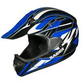 Raider Motocross RX1 Open Face Helmet DOT Approved - Blue - XL
