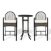 VIXLON 3 Pieces Outdoor Wicker Patio Bar set Bistro Set Patio Furniture Set Barstools Table